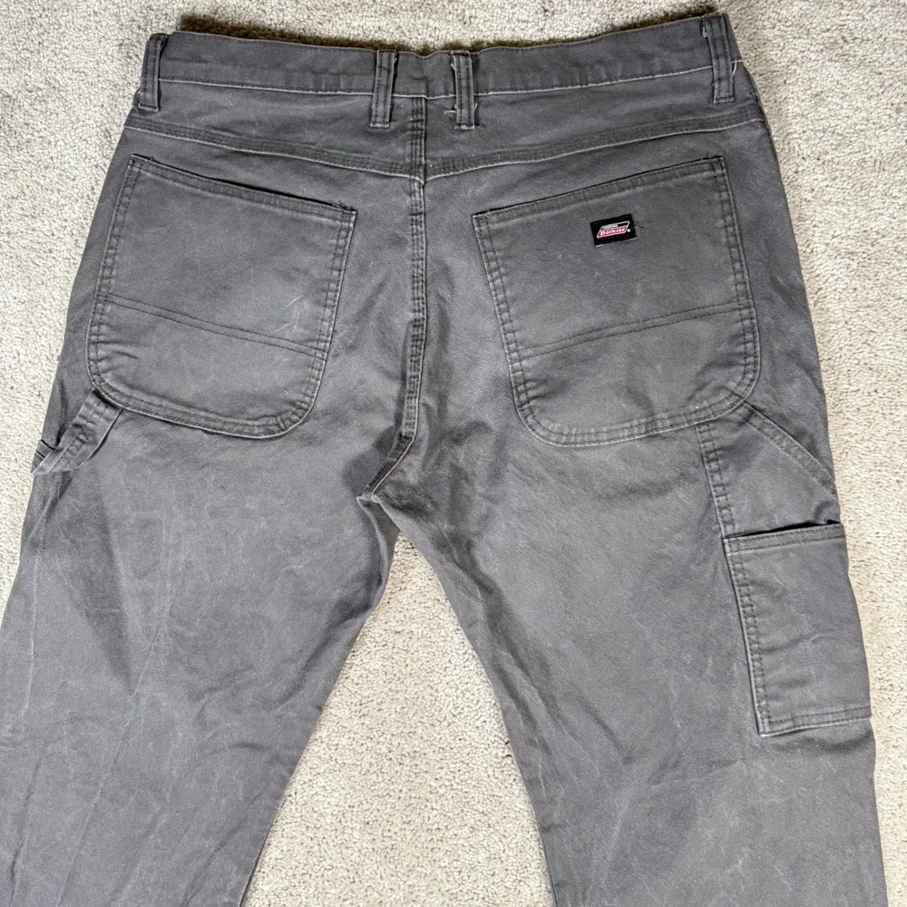 Genuine Dickies Men's 34x30 Gray Carpenter Work Pants Utility Canvas Duck